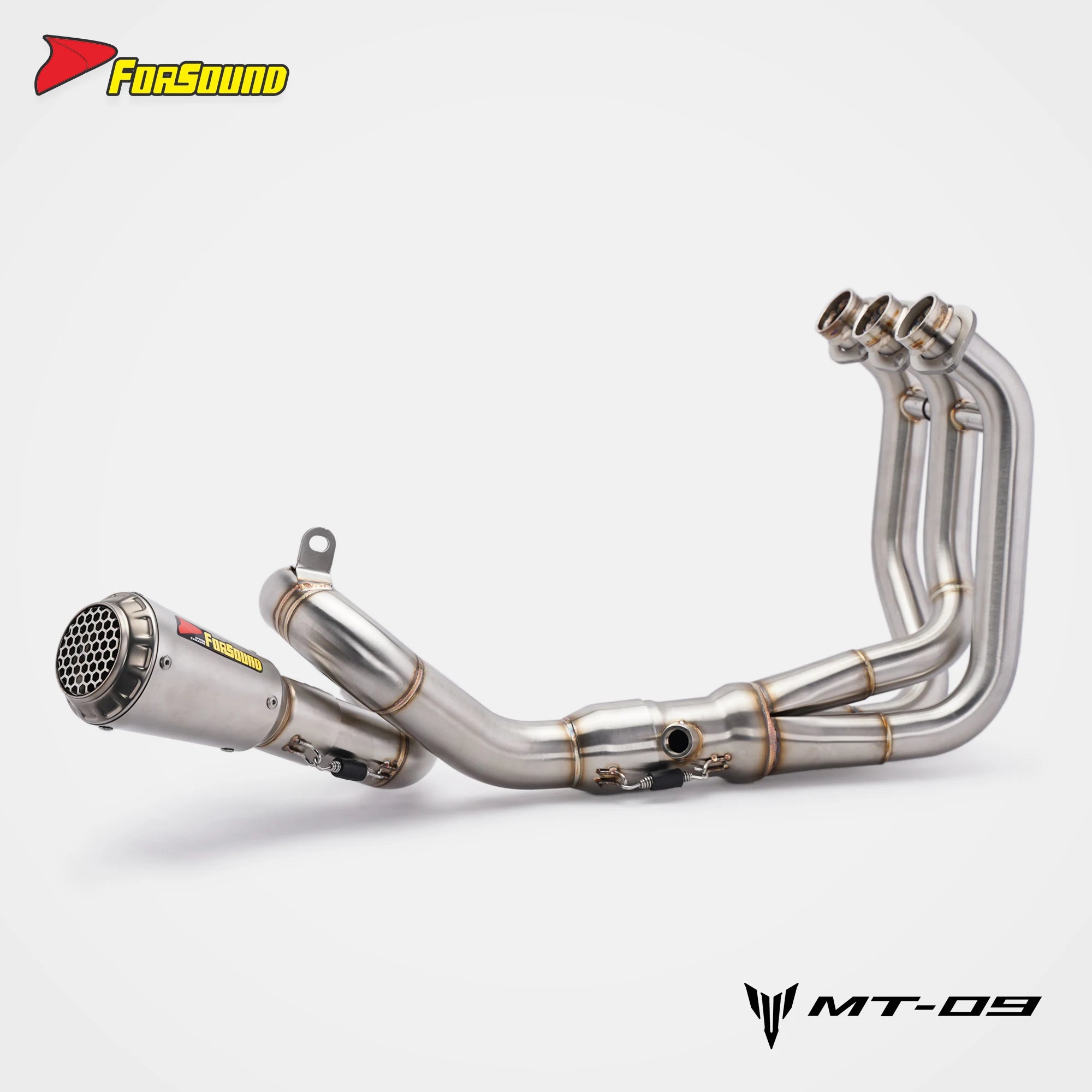 For YAMAHA MT09 2014-2020 Motorcycle Full Exhaust System Stainless Steel Spiral Style Slip-On Installation Modified Exhaust Pipe