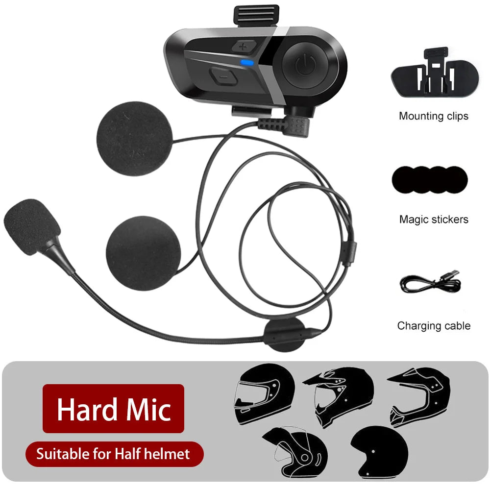 Bluetooth 5.3 Helmet Headset Wireless Hands-free Call Phone Kit Motorcycle Waterproof Earphone Music Player Speaker Moto
