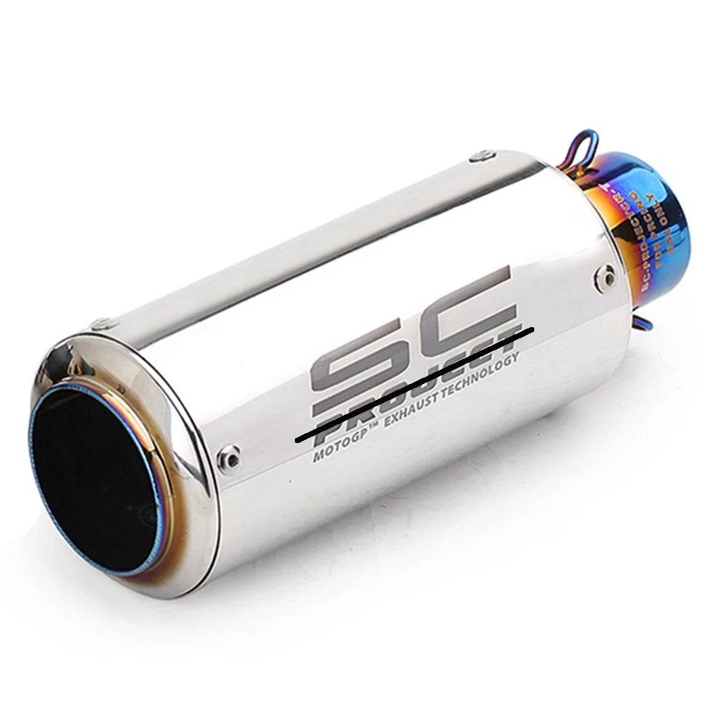 For Yamaha Kawasaki Universal Motorcycle Accessorie model Stainless Steel SC modified straight exhaust pipe 51MM/60MM interface