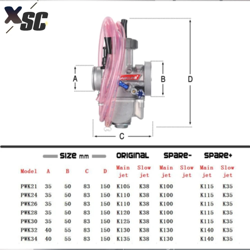 Universal PWK 21 24 26 28 30 32 34mm Motorcycle Carburetor Carburador For Keihin Mikuni Suzuki Yamaha Honda KTM ATV Quad scooter