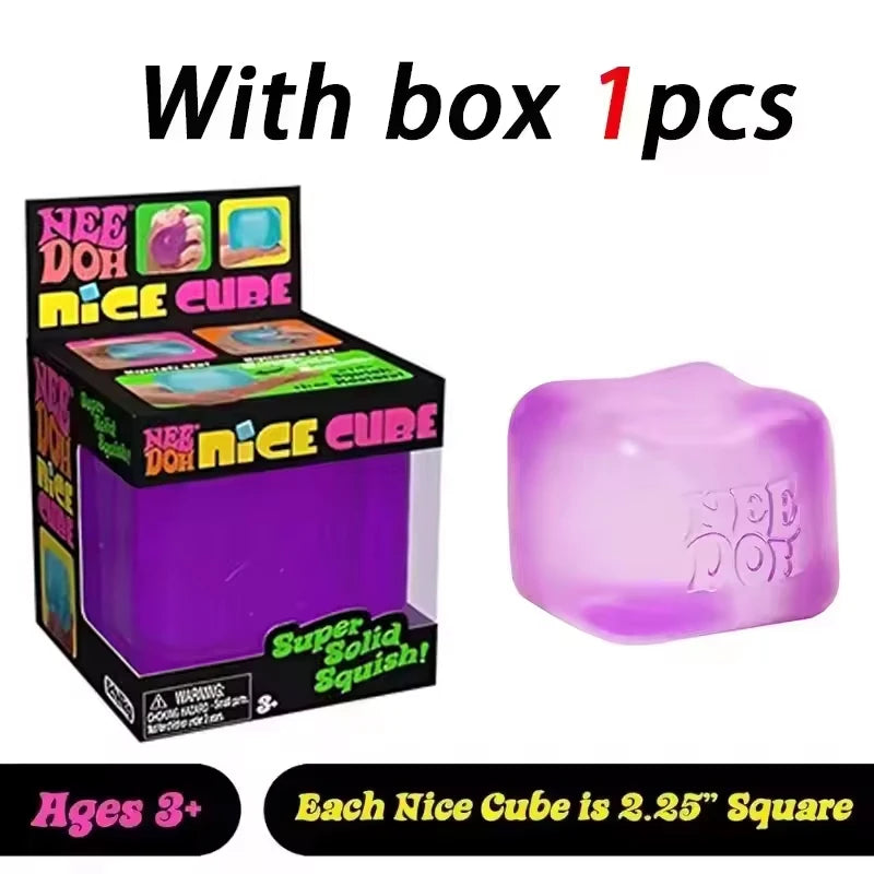 Needoh Dr Pepper Nice Cube & Dream Drop Sensory Toy Hamburger for Autism ADHD Squishy Stress Relief Anxiety Squeeze Pull Toy
