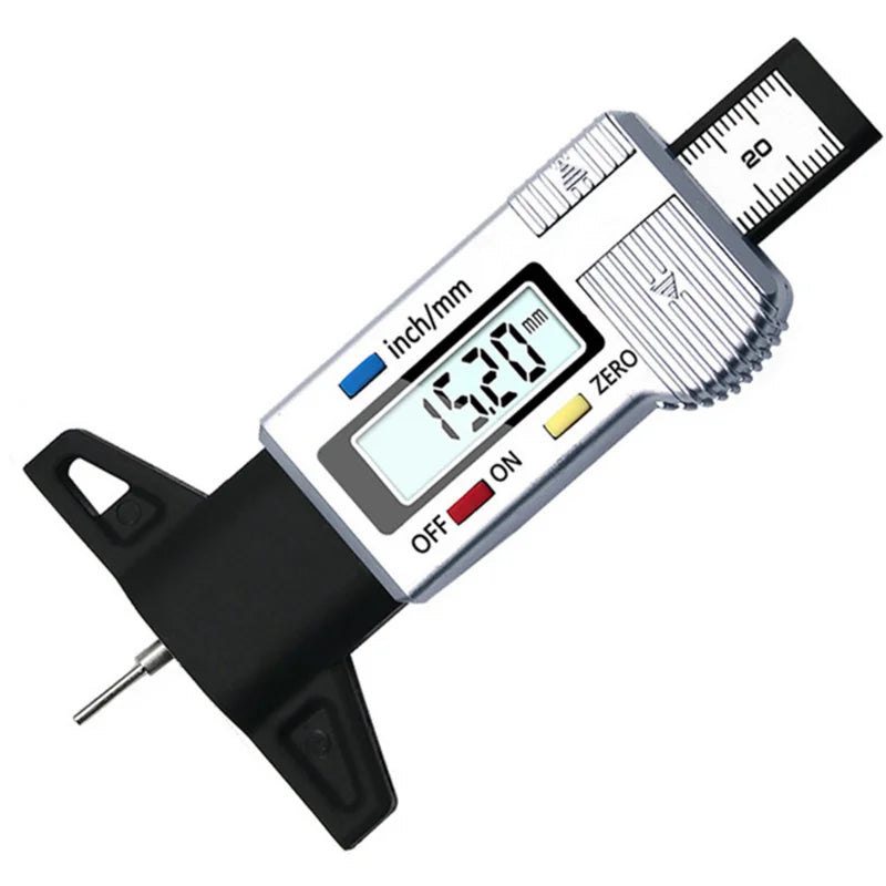 Digital Car Tyre Thickness Gauges Depth Meter For Safe Auto Tyre Tread Monitoring Tyre Wear Detection Measure Caliper Instrument