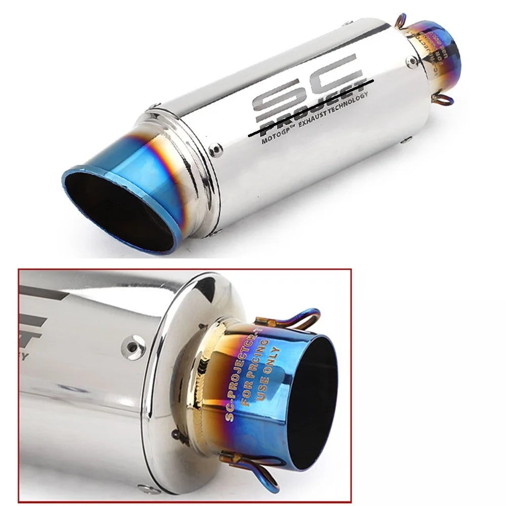 For Yamaha Kawasaki Universal Motorcycle Accessorie model Stainless Steel SC modified straight exhaust pipe 51MM/60MM interface