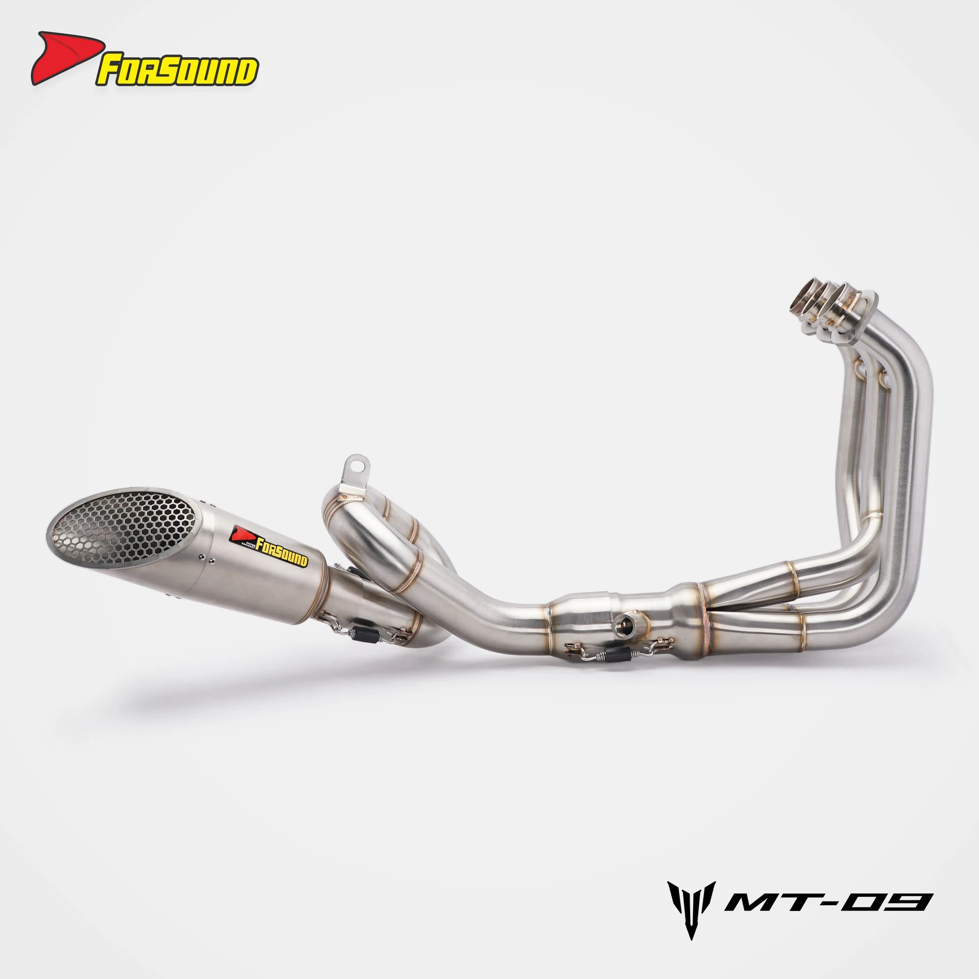 For YAMAHA MT09 2014-2020 Motorcycle Full Exhaust System Stainless Steel Spiral Style Slip-On Installation Modified Exhaust Pipe