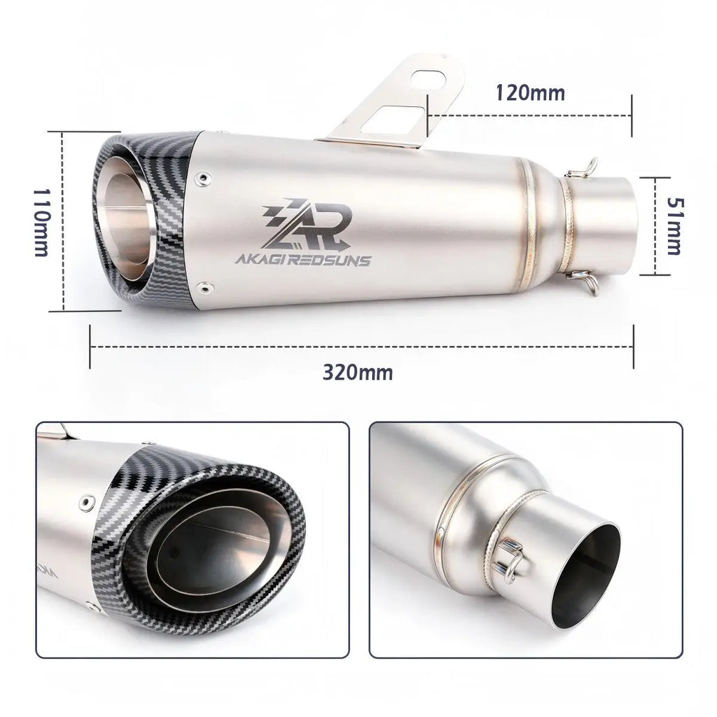 Motorcycle Stainless Steel Exhaust Pipe, 51mm Universal Caliber, Supplied With DB Killer, For Yamaha GY6 Scooters