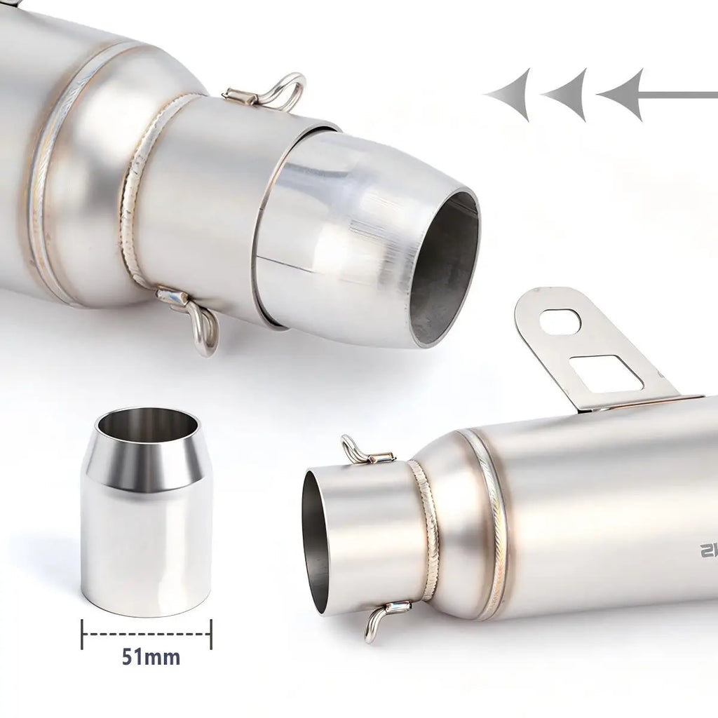 Motorcycle Stainless Steel Exhaust Pipe, 51mm Universal Caliber, Supplied With DB Killer, For Yamaha GY6 Scooters