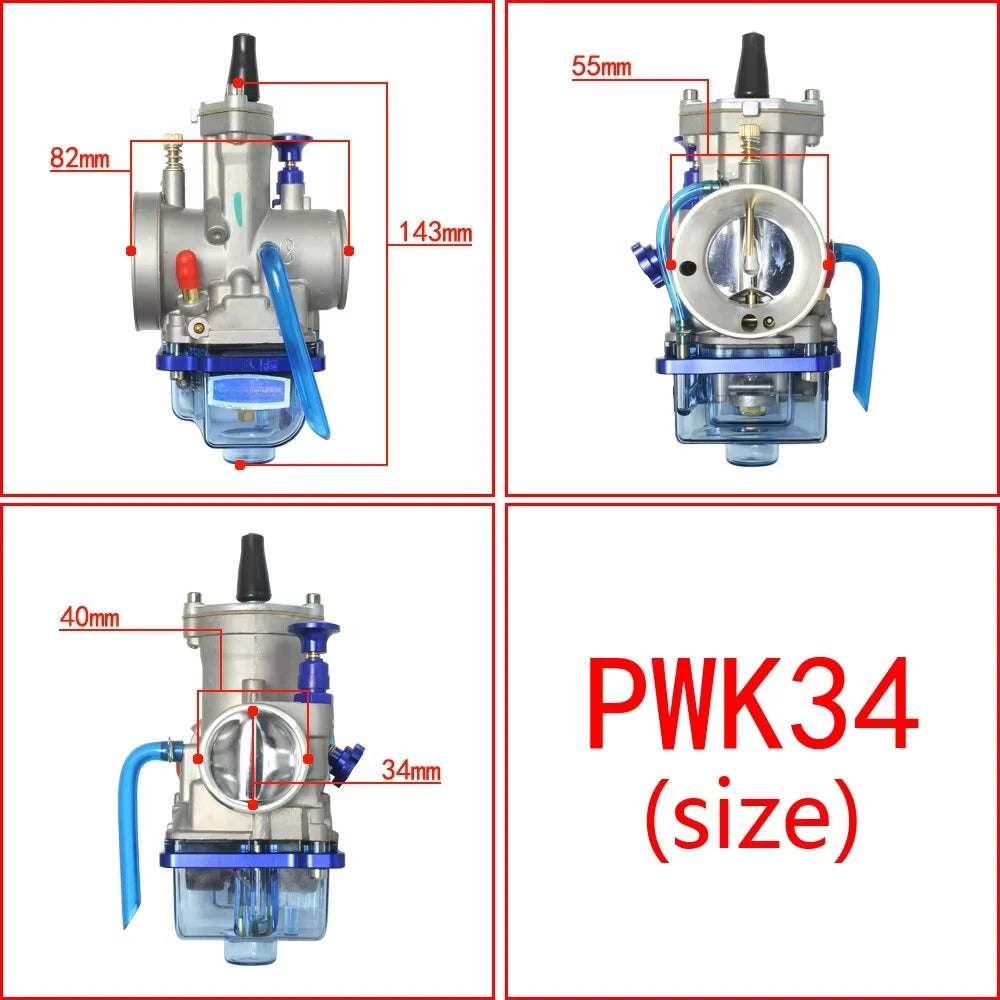 Motorcycle Carburetor 2T 4T Blue Transparent Cover Bowl For Keihin Koso OKO YZ85 Power Jet PWK 21 24 26 28 30 32 34mm Carburador