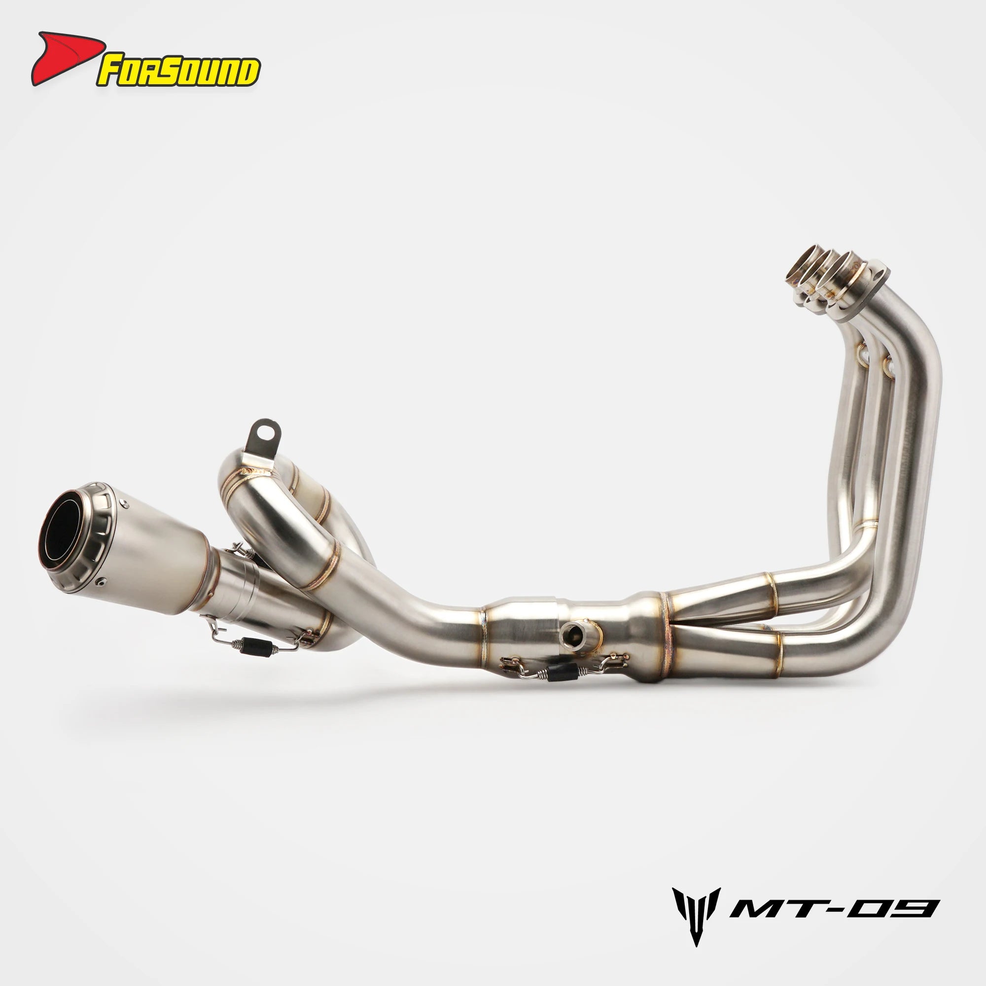For YAMAHA MT09 2014-2020 Motorcycle Full Exhaust System Stainless Steel Spiral Style Slip-On Installation Modified Exhaust Pipe