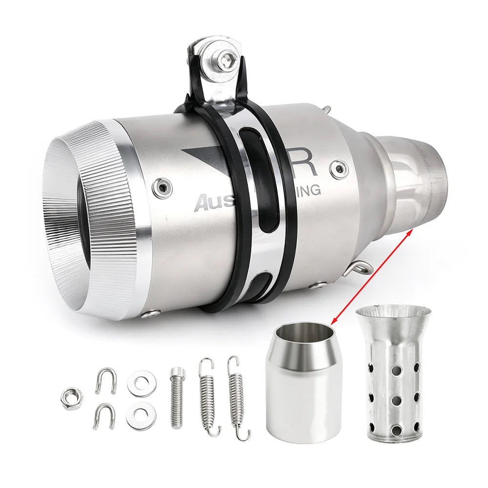 51mm Inlet Motorcycle Modified Escape Pipe Stainless Steel Slip On Exhaust Tail Pipe Universal For Most Motorcycles Scooters