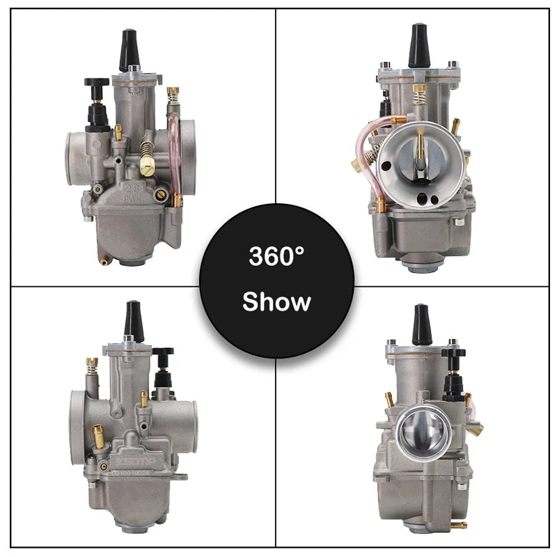 ZS Racing For Keihin Carburetor With Power Jet For 2T 4T 75-250cc Universal Motorcycle PWK 21 24 26 28 30 32 34mm