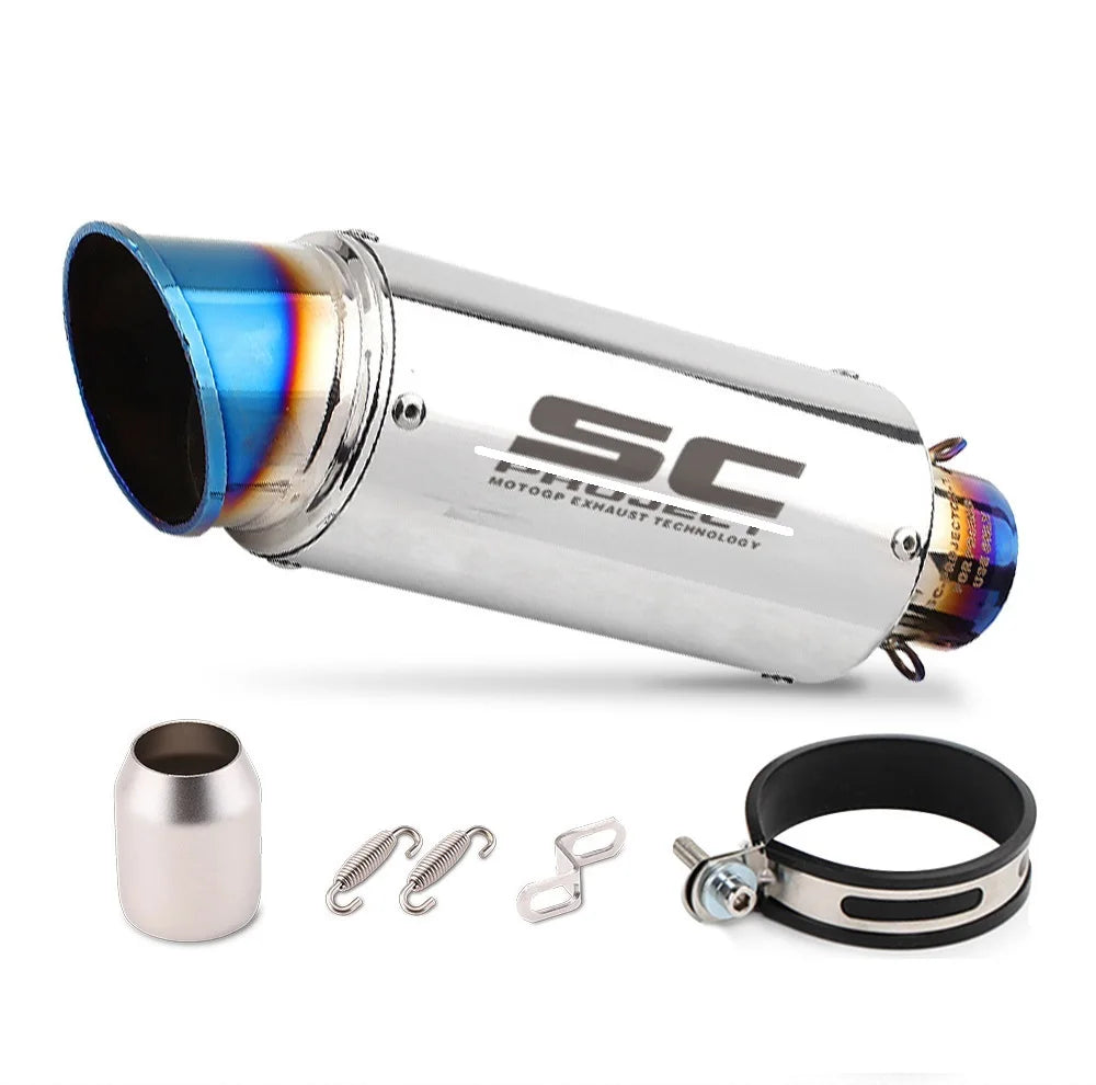 For Yamaha Kawasaki Universal Motorcycle Accessorie model Stainless Steel SC modified straight exhaust pipe 51MM/60MM interface