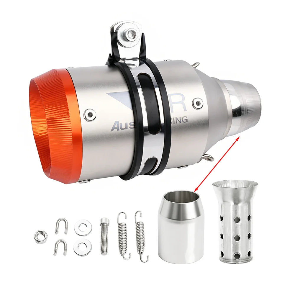 51mm Inlet Motorcycle Modified Escape Pipe Stainless Steel Slip On Exhaust Tail Pipe Universal For Most Motorcycles Scooters