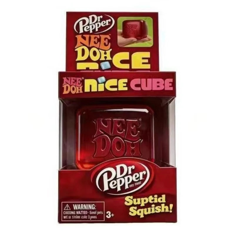 Needoh Dr Pepper Nice Cube & Dream Drop Sensory Toy Hamburger for Autism ADHD Squishy Stress Relief Anxiety Squeeze Pull Toy