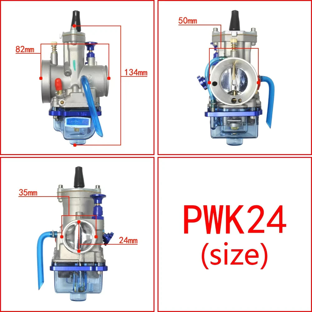 Motorcycle Carburetor 2T 4T Blue Transparent Cover Bowl For Keihin Koso OKO YZ85 Power Jet PWK 21 24 26 28 30 32 34mm Carburador