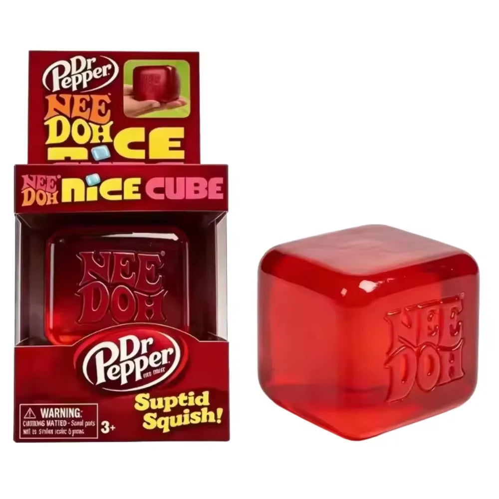 Needoh Dr Pepper Nice Cube & Dream Drop Sensory Toy Hamburger for Autism ADHD Squishy Stress Relief Anxiety Squeeze Pull Toy